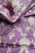 Exquisite Purple Banarasi Silk Fabric - Luxurious Elegance ( 1 Mtr ) - Luxurion World
