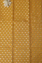 Yellow Banarasi Chanderi Silk Polka Dots Fabric ( 1 Mtr ) - Luxurion World