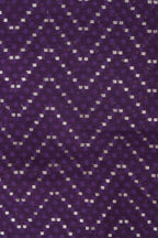 Stunning Purple Banarasi Cotton Zig Zag Design Fabric ( 1 Mtr ) - Luxurion World