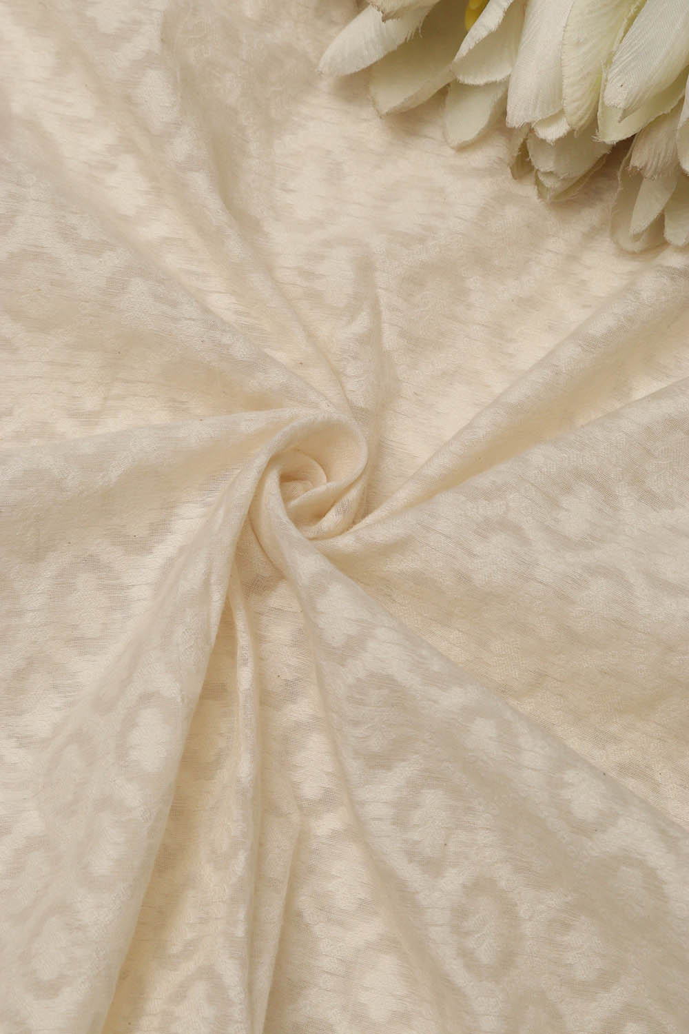 Dyeable Banarasi Pure Cotton Fabric ( 1 Mtr ) - Luxurion World