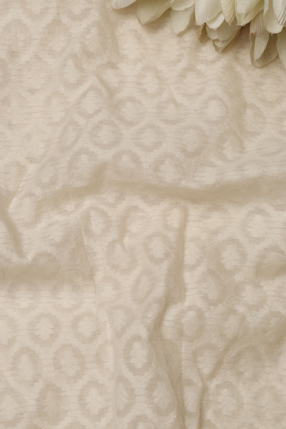 Dyeable Banarasi Pure Cotton Fabric ( 1 Mtr ) - Luxurion World