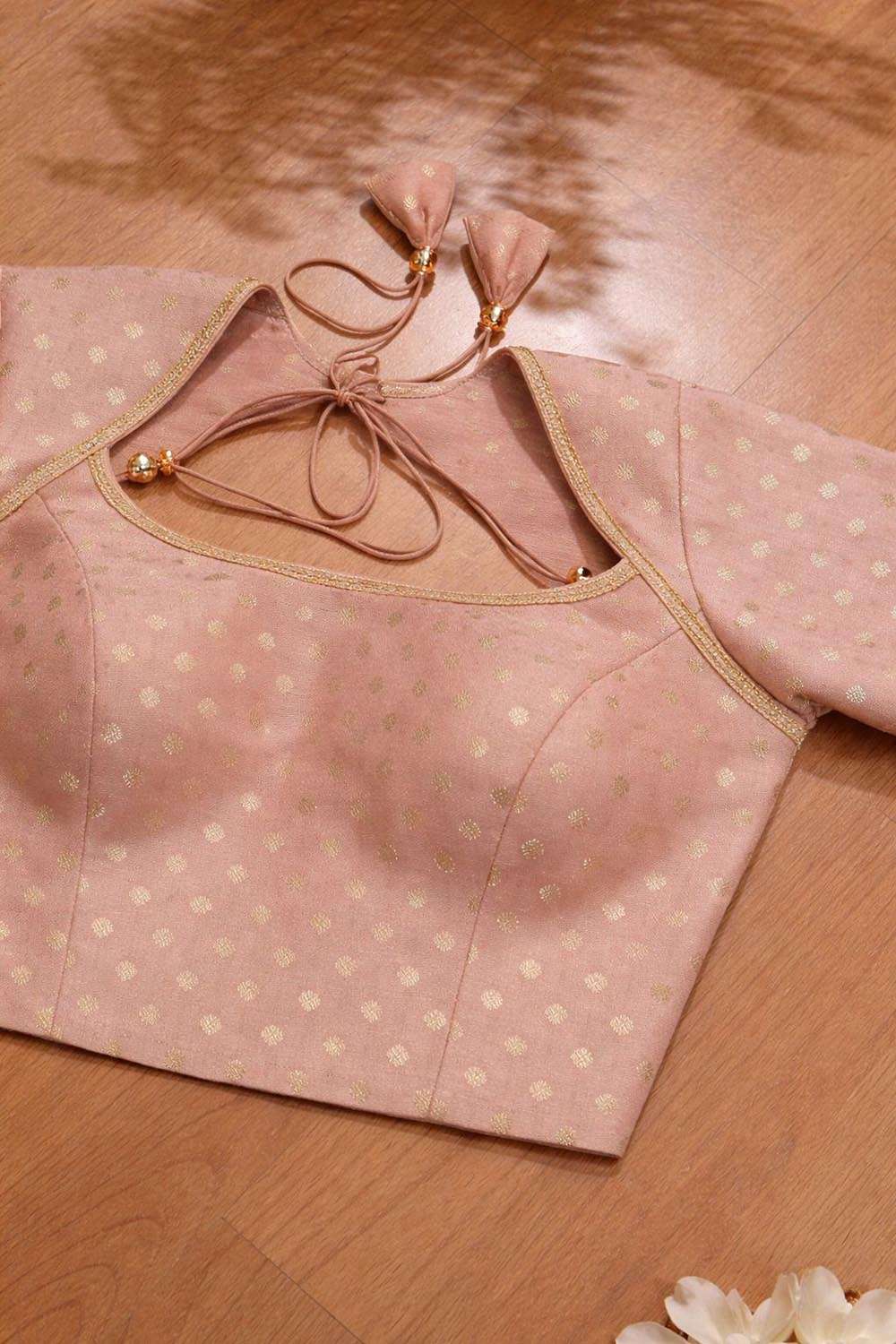Pastel Banarasi Silk Small Booti Design Blouse - Luxurion World