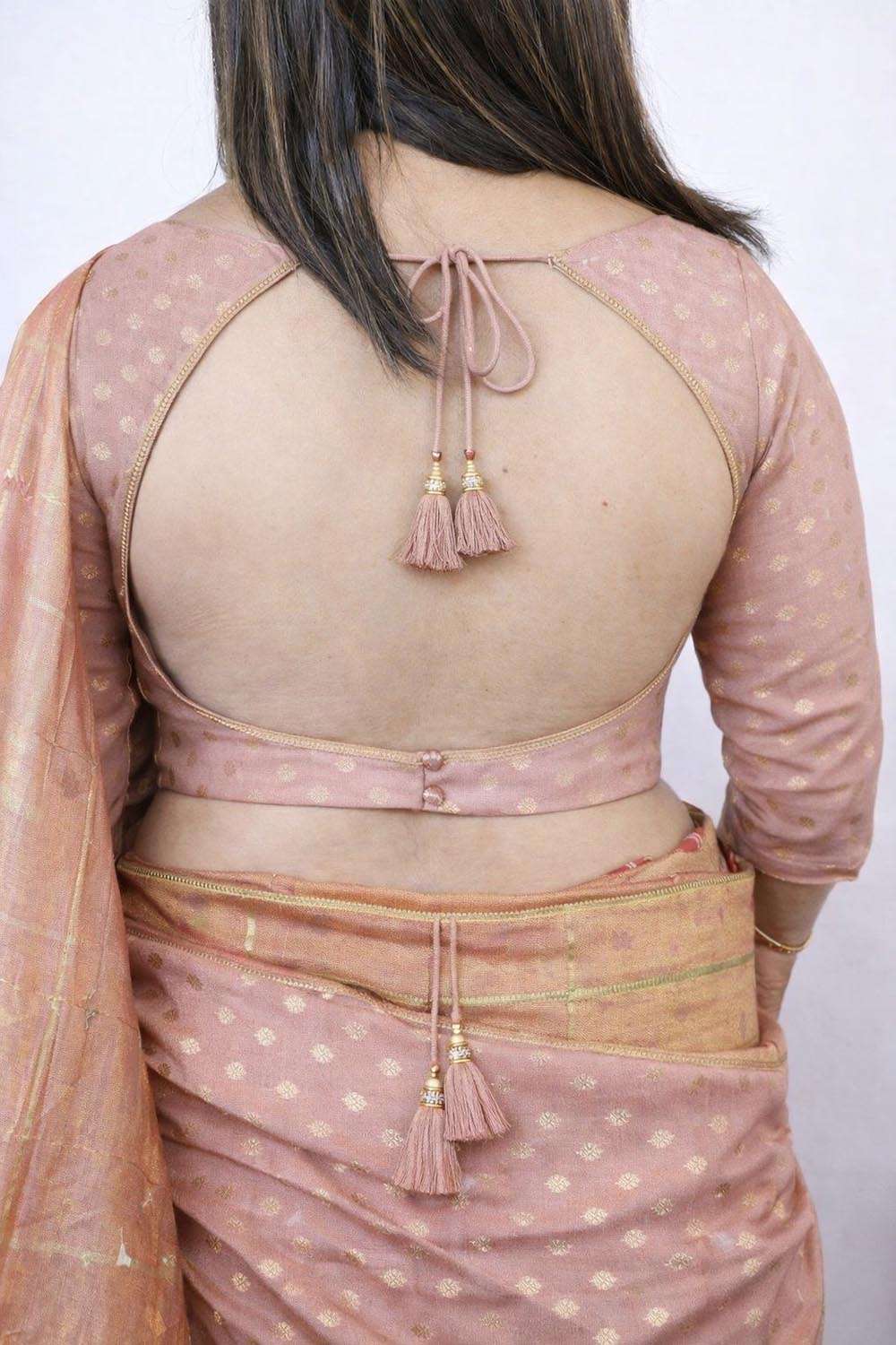 Pastel Banarasi Silk Small Booti Design Blouse - Luxurion World