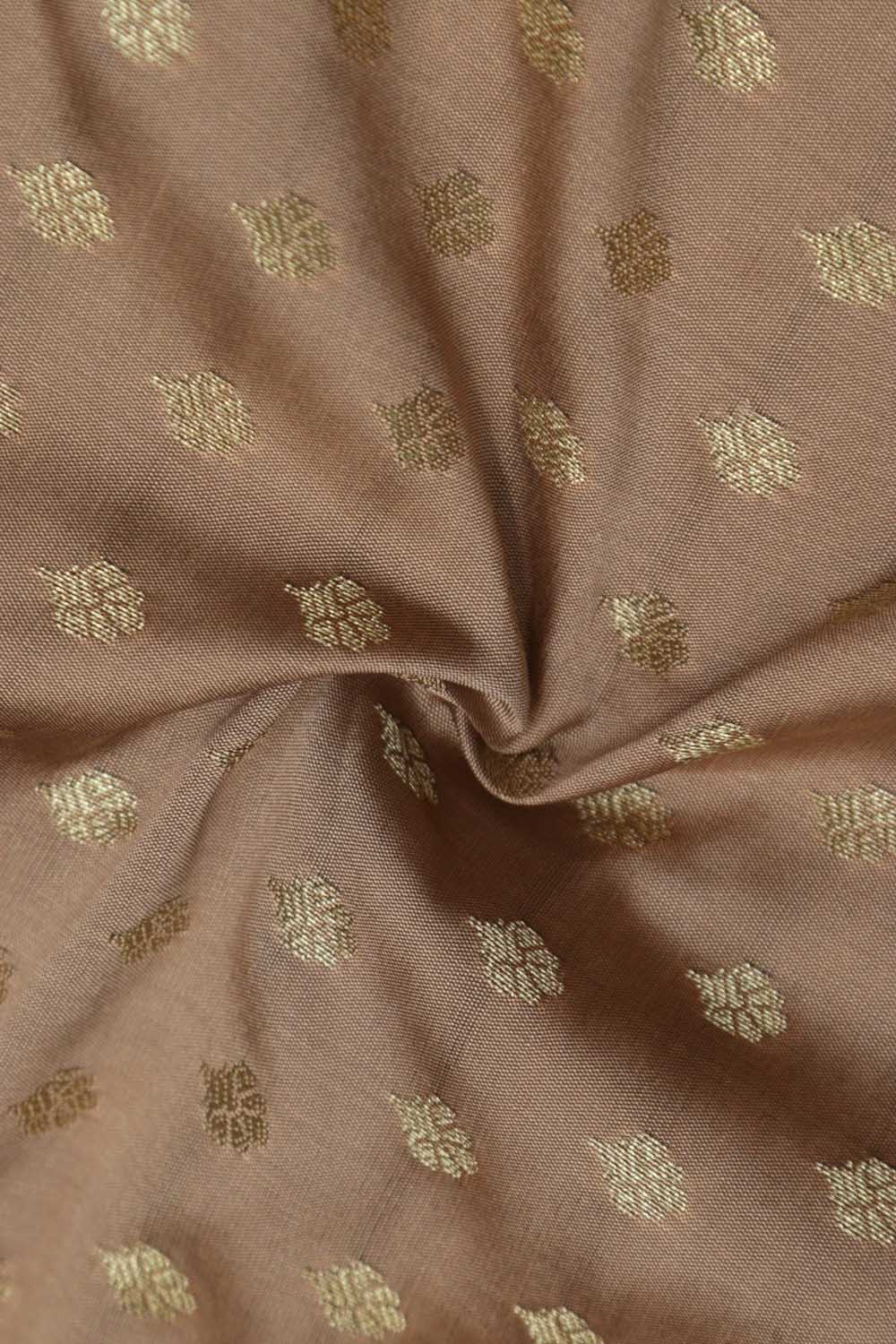 Pastel Banarasi Silk Small Booti Design Fabric ( 1 Mtr ) - Luxurion World