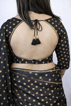 Elegant Black Banarasi Silk Small Booti Design Blouse - Luxurion World
