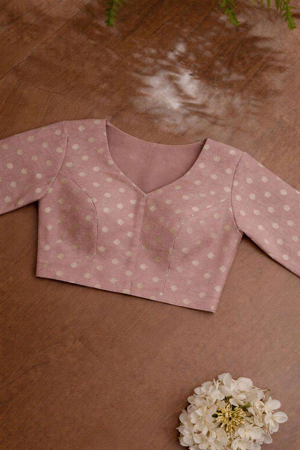 Pastel Purple Banarasi Silk Small Booti Design Blouse - Luxurion World