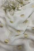 Dyeable Banarasi Georgette Flower Design Fabric  - Luxurion World