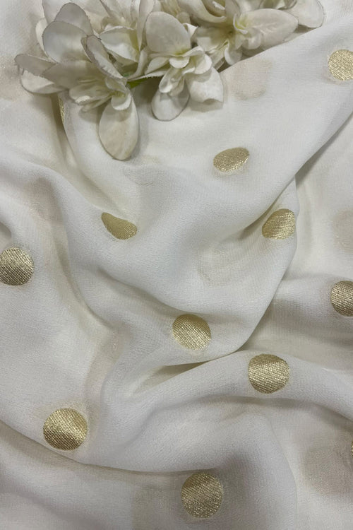 Dyeable Banarasi Georgette Flower Design Fabric  - Luxurion World