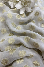 Dyeable Banarasi Georgette Flower Design Fabric  - Luxurion World