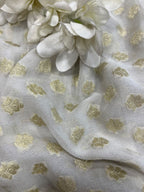 Dyeable Banarasi Handloom Pure Georgette Fabric ( 1 Mtr )