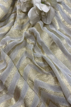 Dyeable Banarasi Georgette Flower Design Fabric  - Luxurion World
