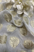 Dyeable Banarasi Georgette Flower Design Fabric  - Luxurion World