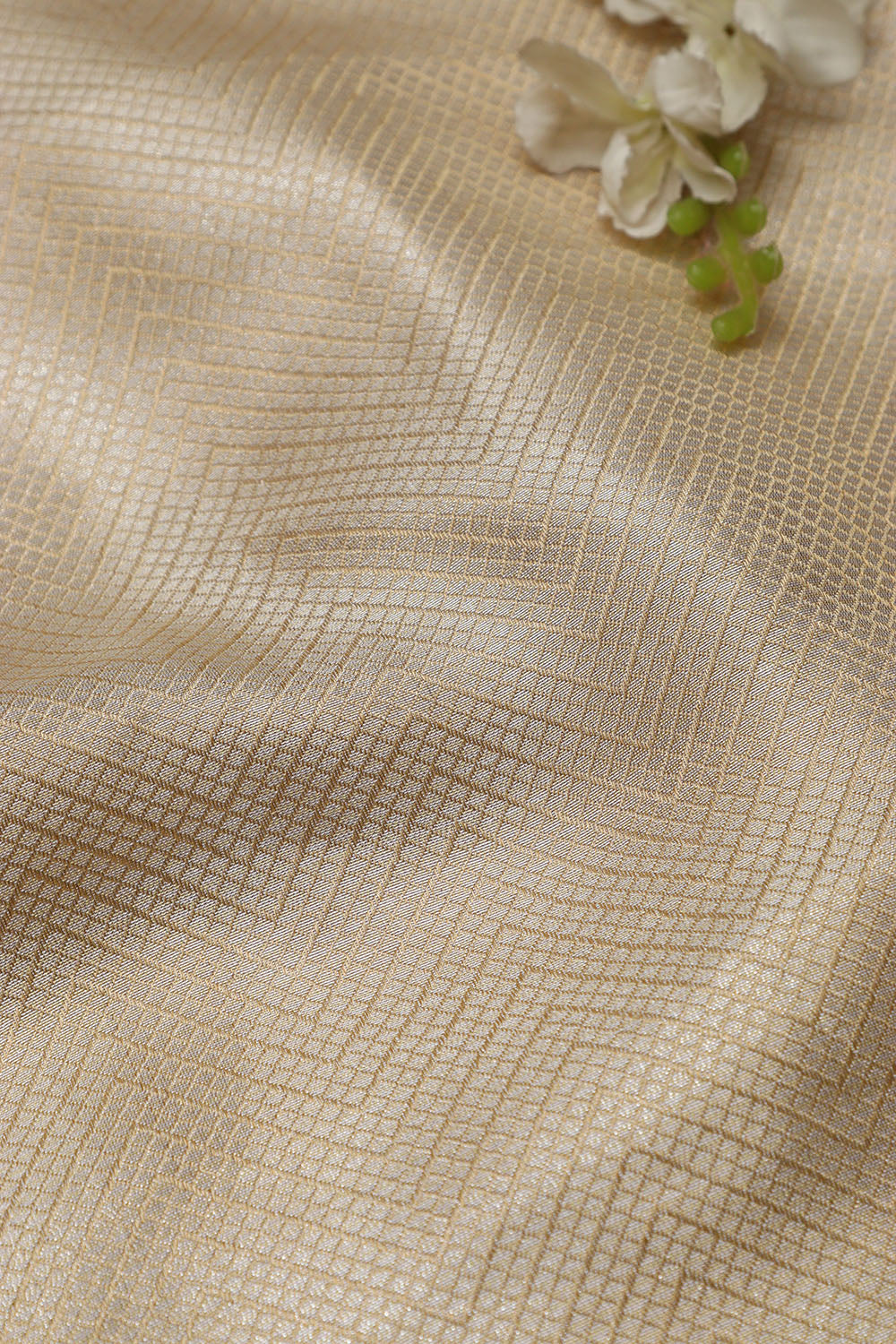 Dyeable Handloom Banarasi Pure Moonga Tissue Silk Fabric ( 1 Mtr ) - Luxurion World