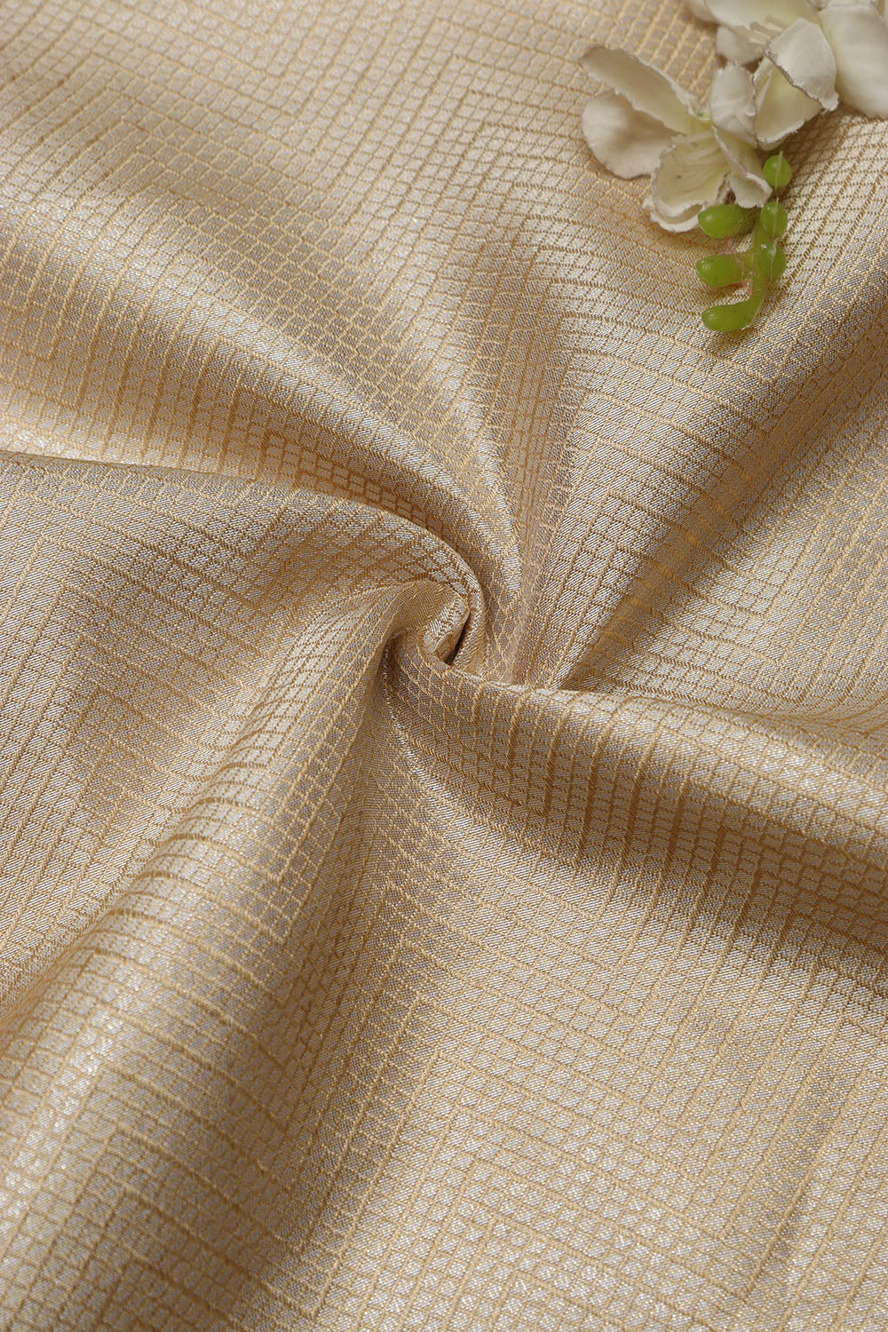 Dyeable Handloom Banarasi Pure Moonga Tissue Silk Fabric ( 1 Mtr ) - Luxurion World