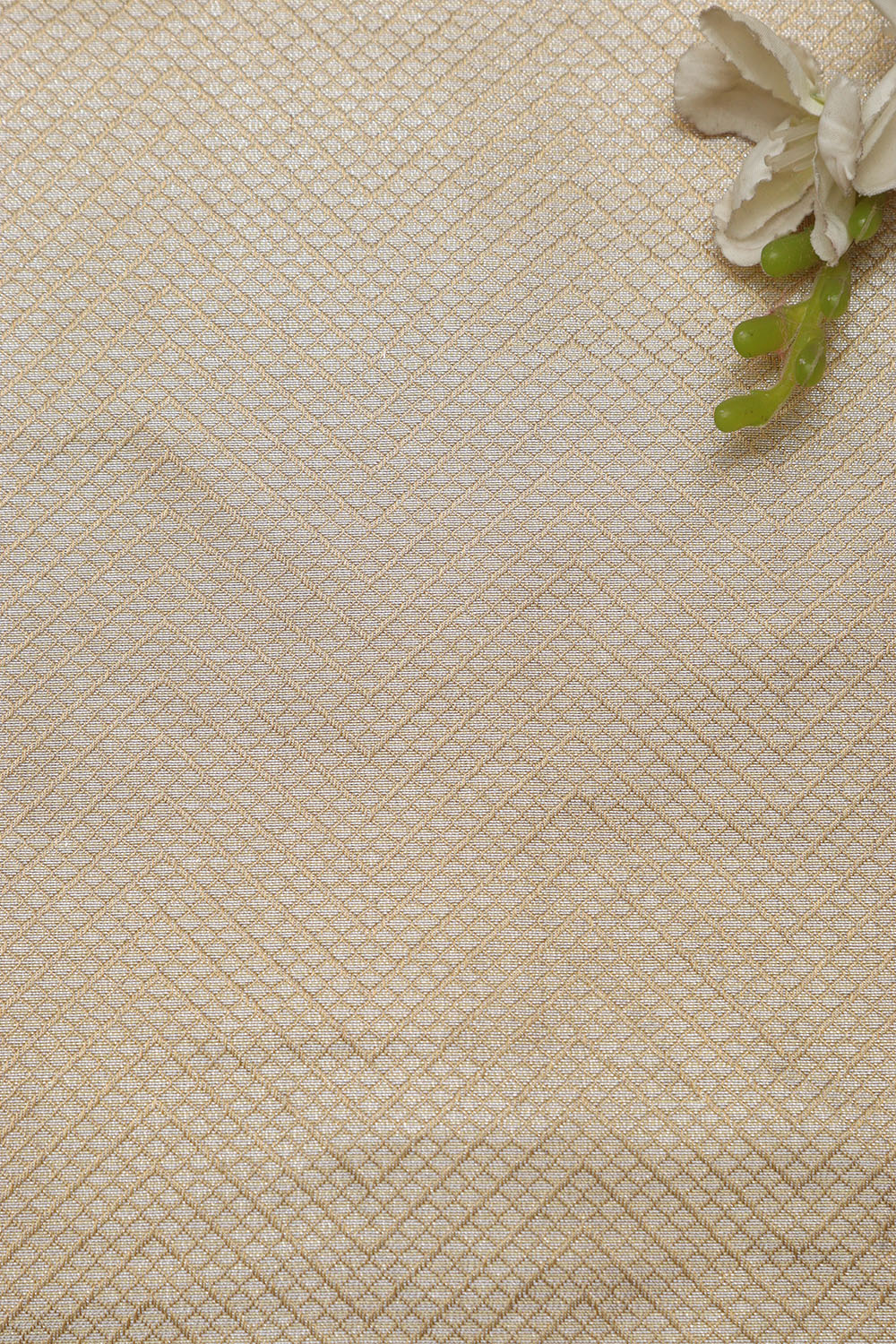 Dyeable Handloom Banarasi Pure Moonga Tissue Silk Fabric ( 1 Mtr ) - Luxurion World