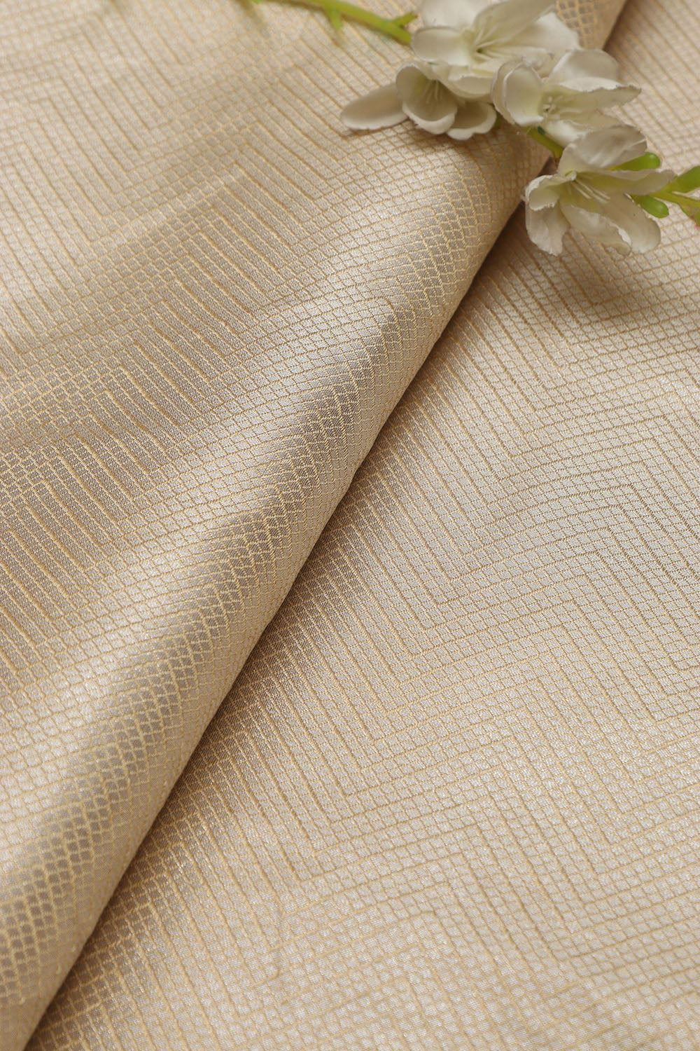 Dyeable Handloom Banarasi Pure Moonga Tissue Silk Fabric ( 1 Mtr ) - Luxurion World