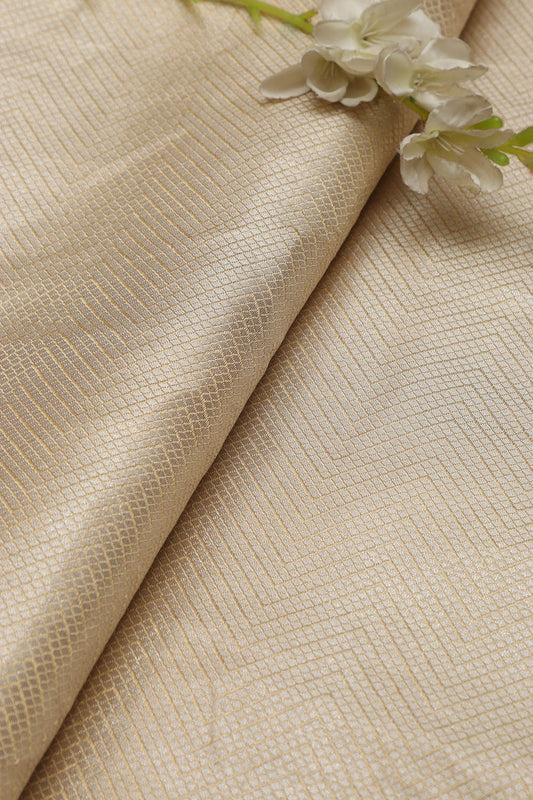 Dyeable Handloom Banarasi Pure Moonga Tissue Silk Fabric ( 1 Mtr ) - Luxurion World