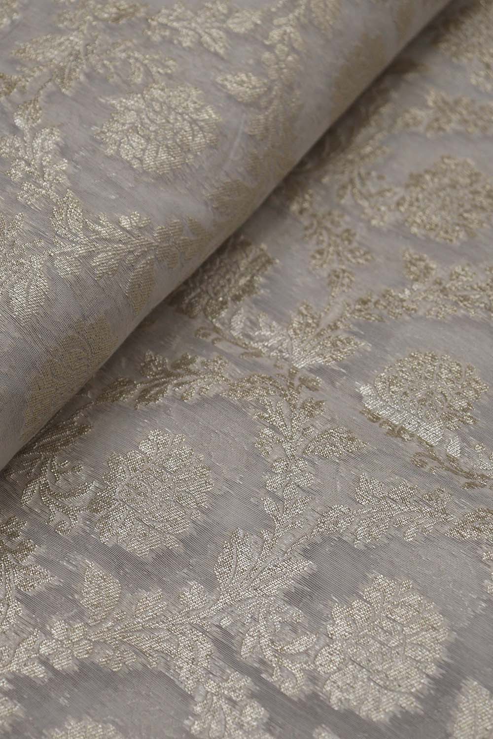 Dyeable Banarasi Chanderi Silk Fabric - 1 Mtr - Luxurion World