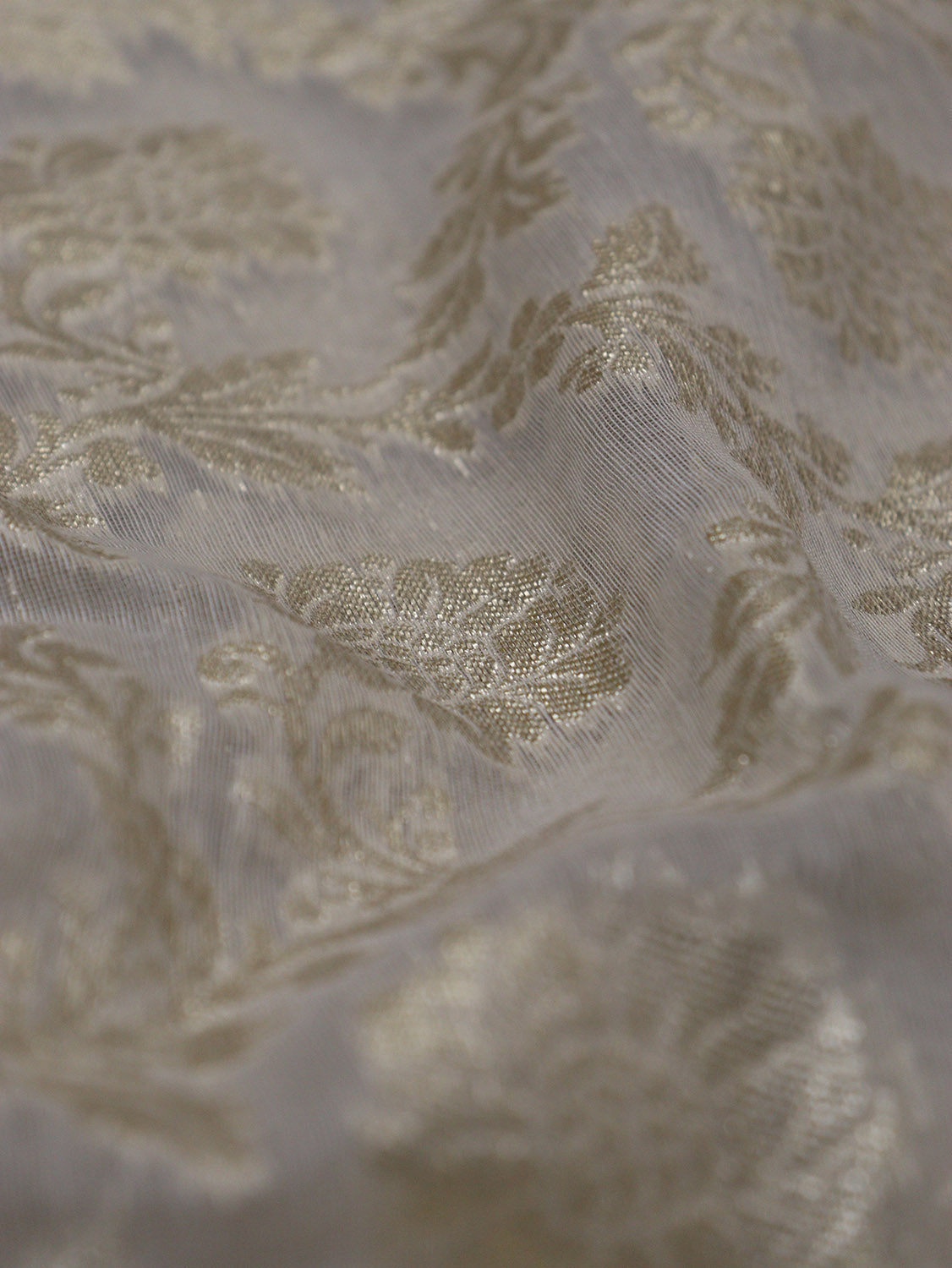 Dyeable Banarasi Chanderi Silk Fabric - 1 Mtr - Luxurion World