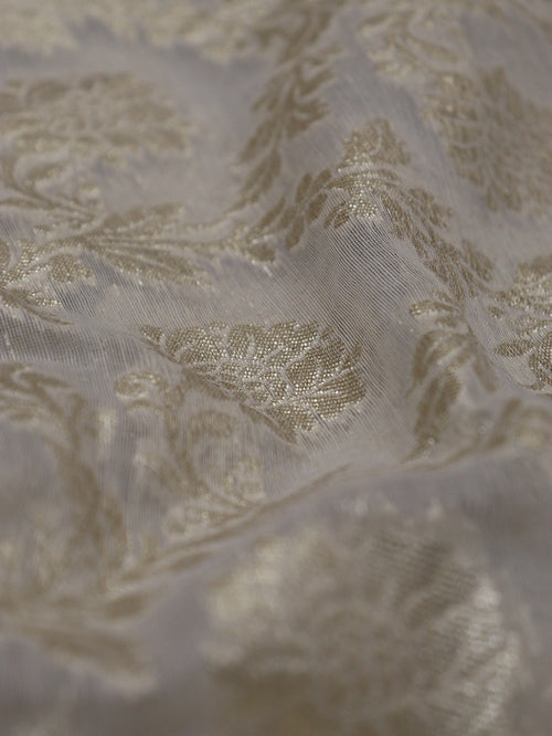 Dyeable Banarasi Chanderi Silk Fabric - 1 Mtr - Luxurion World