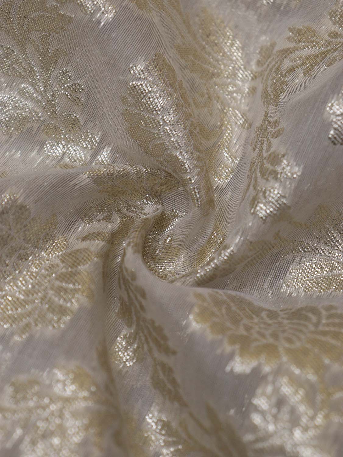 Dyeable Banarasi Chanderi Silk Fabric - 1 Mtr - Luxurion World