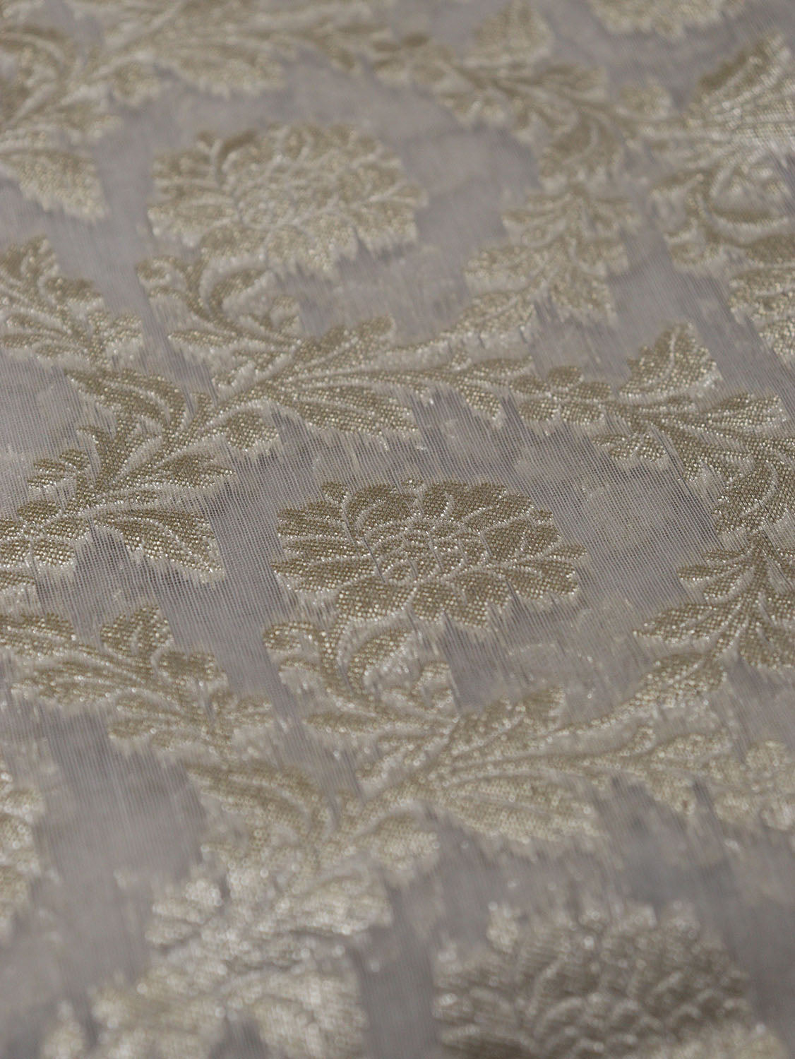 Dyeable Banarasi Chanderi Silk Fabric - 1 Mtr - Luxurion World