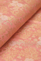 Pink Banarasi Brocade Silk Fabric (  1 Mtr ) - Luxurion World