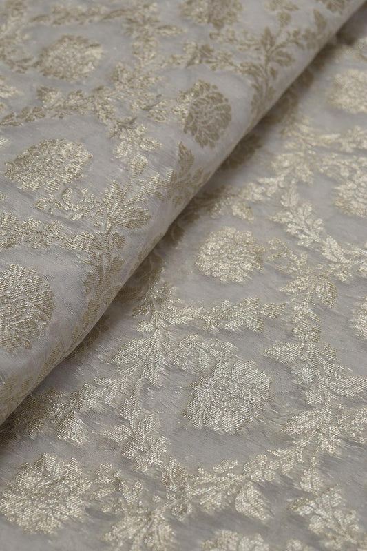 Dyeable Banarasi Chanderi Silk Fabric - 1 Mtr: Create Your Own Unique Style! - Luxurion World