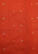 Stunning Orange Banarasi Net Fabric with Intricate Booti Design (1 Mtr) - Luxurion World