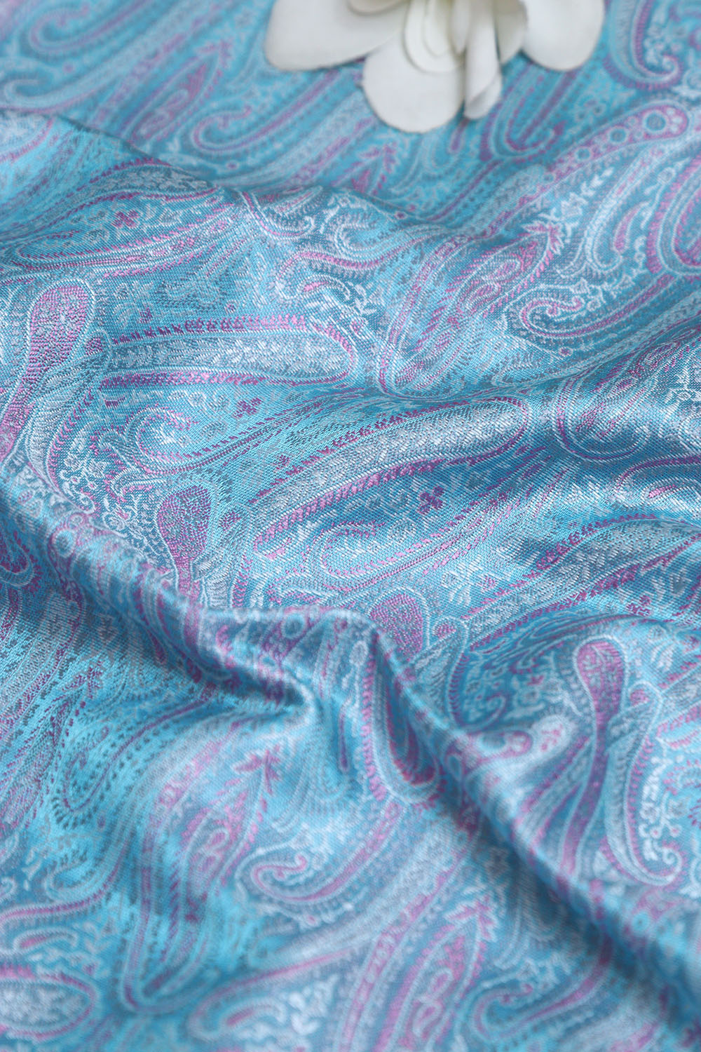 Blue Handloom Banarasi Tanchui Silk Fabric ( 1 Mtr ) - Luxurion World