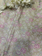 Pastel Handloom Banarasi Tanchui Silk Fabric ( 1 Mtr ) - Luxurion World