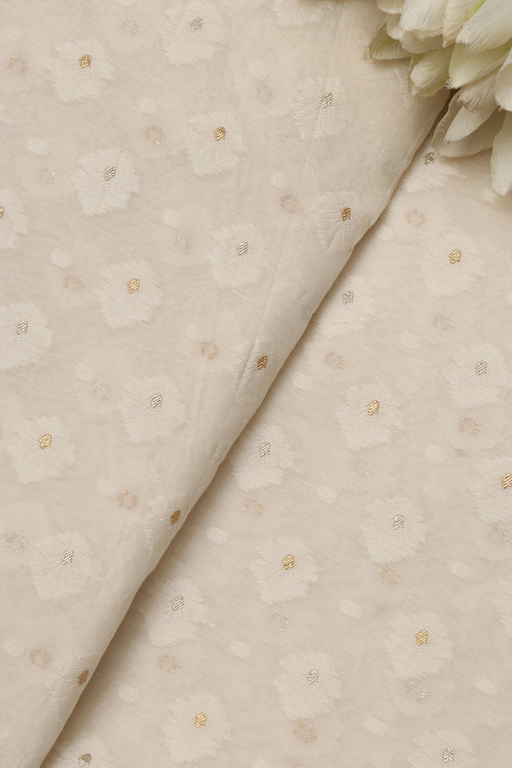 Dyeable Banarasi Pure Cotton Fabric ( 2.5 Mtr ) - Luxurion World