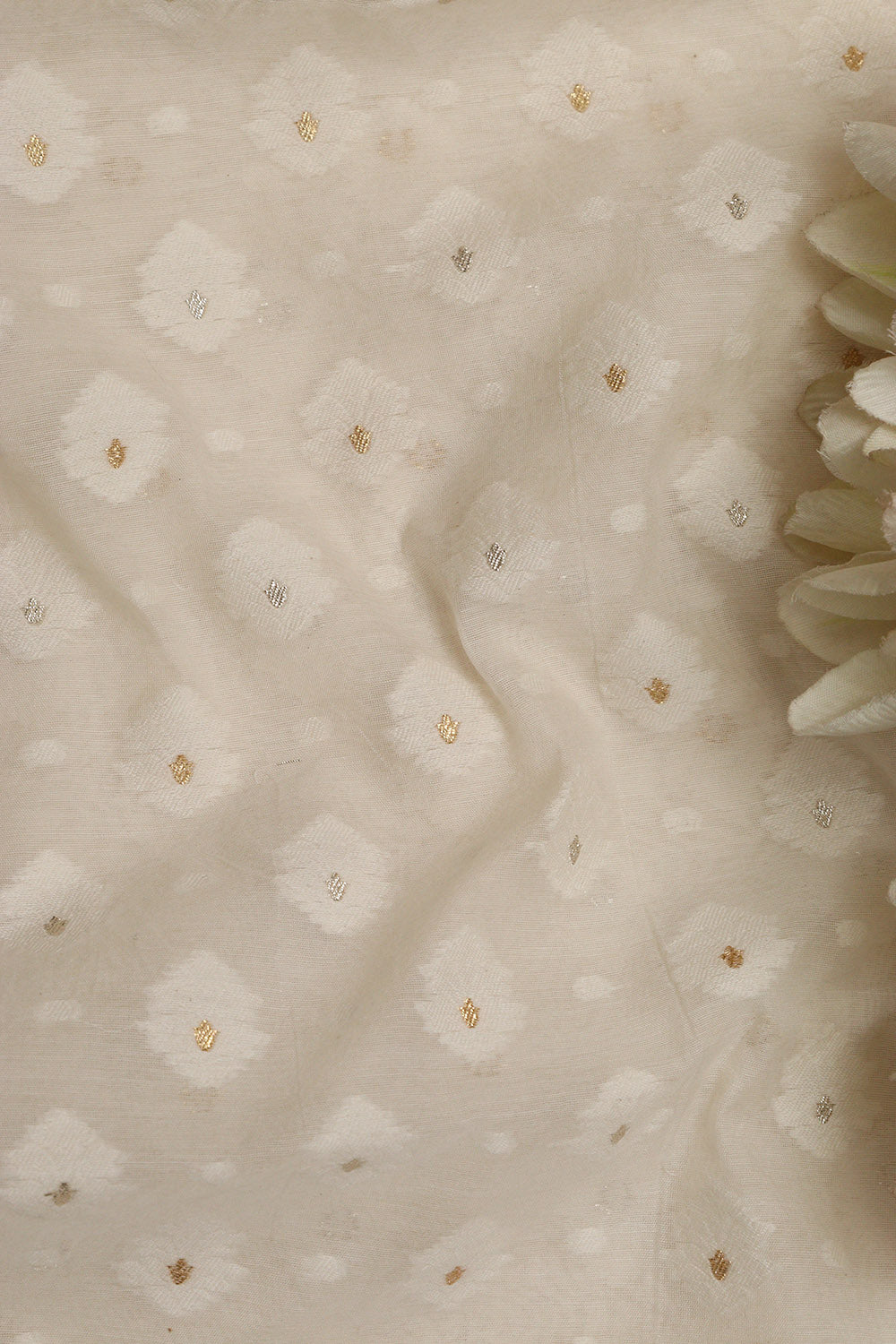 Dyeable Banarasi Pure Cotton Fabric ( 2.5 Mtr ) - Luxurion World