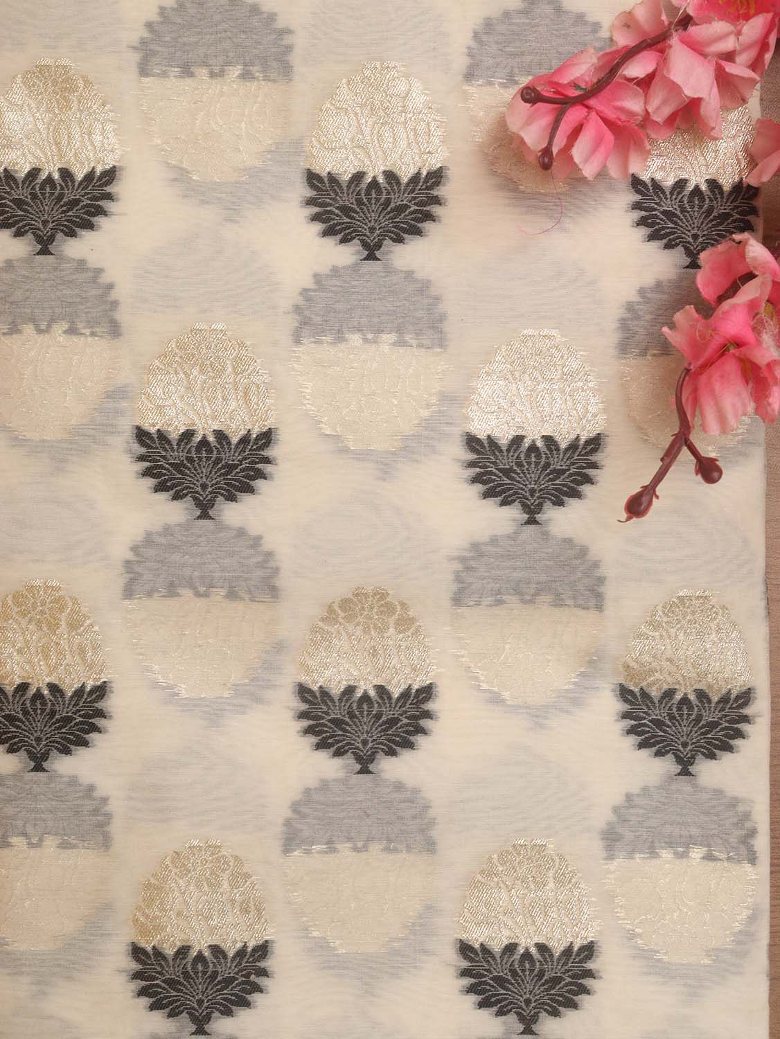 Dyeable Banarasi Premium Cotton Fabric ( 2.5 Mtr ) - Luxurion World