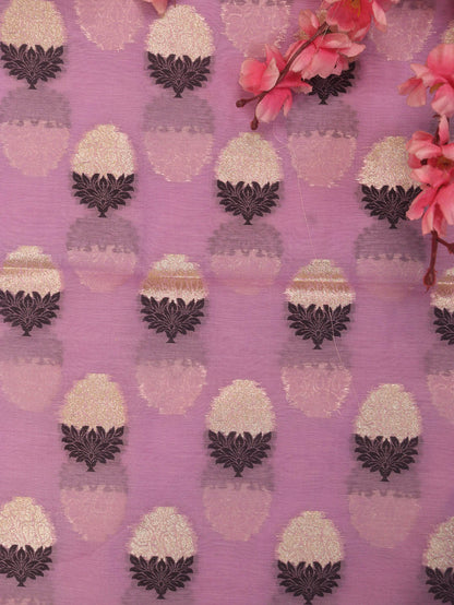 Purple Banarasi Premium Cotton Fabric ( 1 Mtr ) - Luxurion World