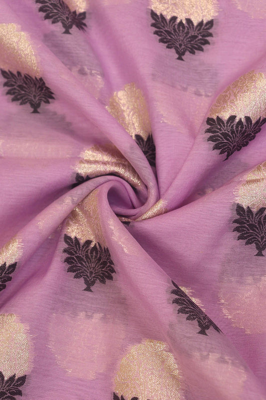 Purple Banarasi Premium Cotton Fabric ( 1 Mtr )
