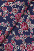 Exquisite Blue Banarasi Silk Meenakari Fabric - 1 Mtr Length - Luxurion World