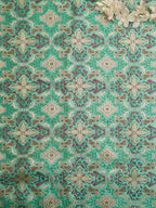 Blue Banarasi Kimkhwab Silk Fabric  ( 1 Mtr ) - Luxurion World
