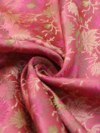 Buy Pink Banarasi Silk Tanchui Jamawar Fabric ( 1 Mtr ) Online - Shop Now! - Luxurion World