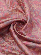 Exquisite Pink Banarasi Silk Tanchui Jamawar Fabric - 0.75 Mtr - Luxurion World