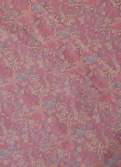 Exquisite Pink Banarasi Silk Tanchui Jamawar Fabric - 1 Mtr - Luxurion World