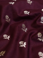 Stunning Maroon Banarasi Silk Fabric - 0.75 Mtr Length - Luxurion World