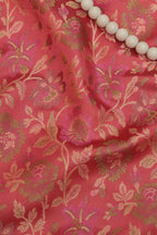 Shop Pink Banarasi Silk Tanchui Jamawar Fabric - 1 Mtr - Luxurion World