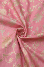 Pink Banarasi Silk Fabric ( 1 Mtr ) - Luxurion World