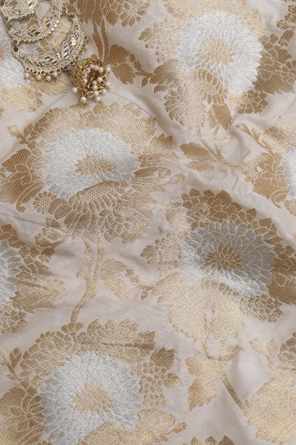 Dyeable Banarasi Silk Sona Roopa Fabric (1 Mtr ) - Luxurion World