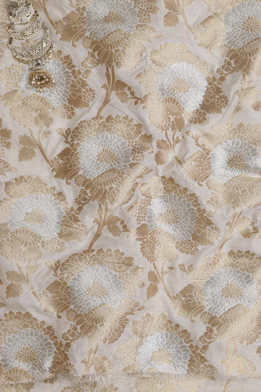 Dyeable Banarasi Silk Sona Roopa Fabric (1 Mtr ) - Luxurion World