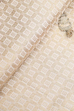 Off White Banarasi Silk Fabric ( 0.8 Mtr ) - Luxurion World