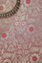 Pink Banarasi Brocade Silk Fabric ( 0.75 Mtr ) - Luxurion World