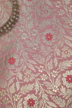 Pink Banarasi Brocade Silk Fabric ( 0.75 Mtr ) - Luxurion World