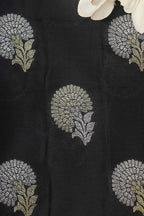 Black Banarasi Silk Sona Roopa Fabric ( 0.5 Mtr ) - Luxurion World